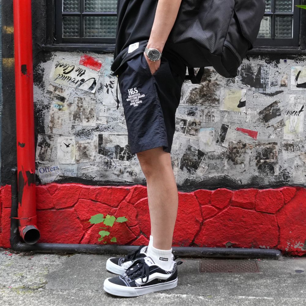 Nylon Easy  Short (BLACK) / ロゴ刺繍 イージーショーツ