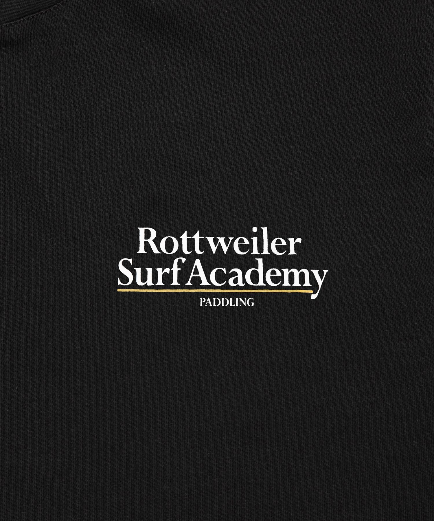 R9 SURF ACADEMY SS TEE (BLACK) /  オリジナル ロゴプリント Tシャツ