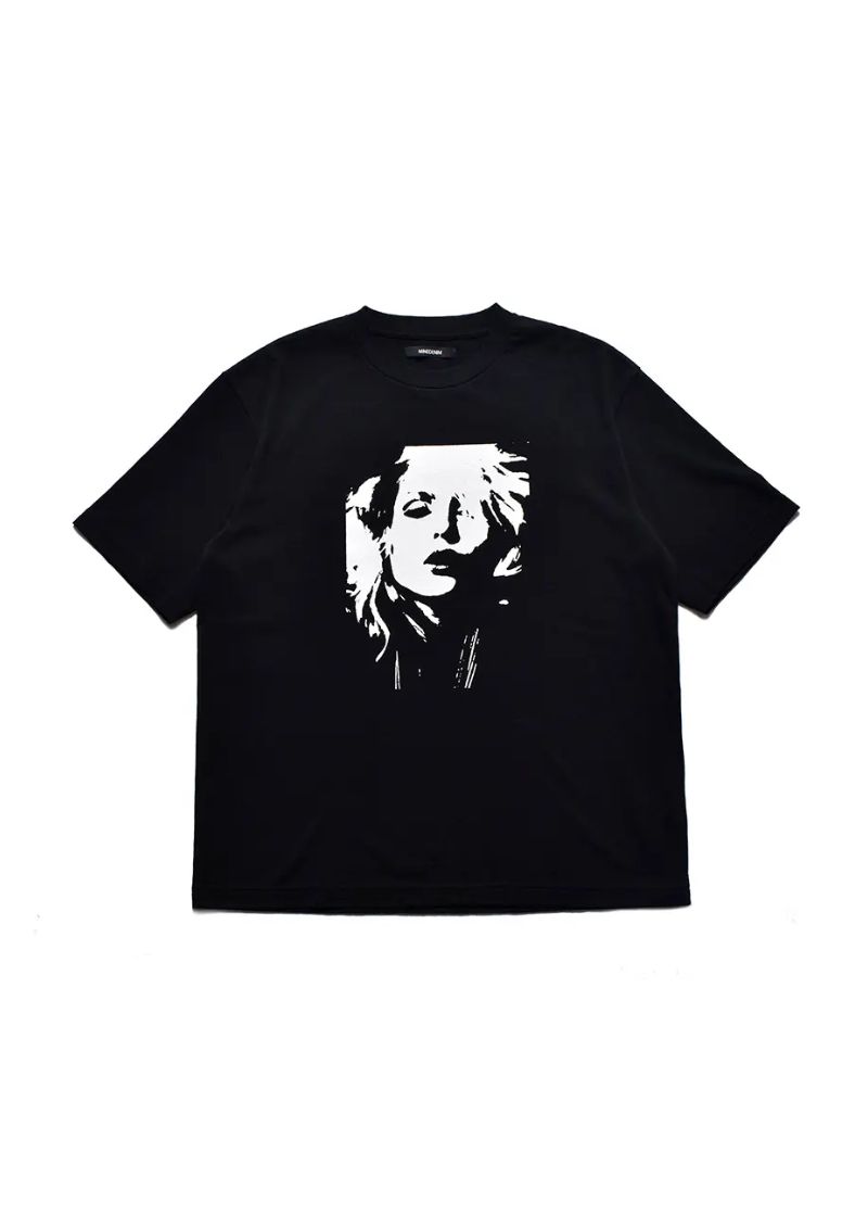 Monochrome Two tone Face Crewneck T-SH  (BLK) / オリジナル プリント Tシャツ