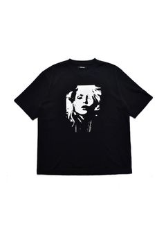 Monochrome Two tone Face Crewneck T-SH  (BLK) / オリジナル プリント Tシャツ