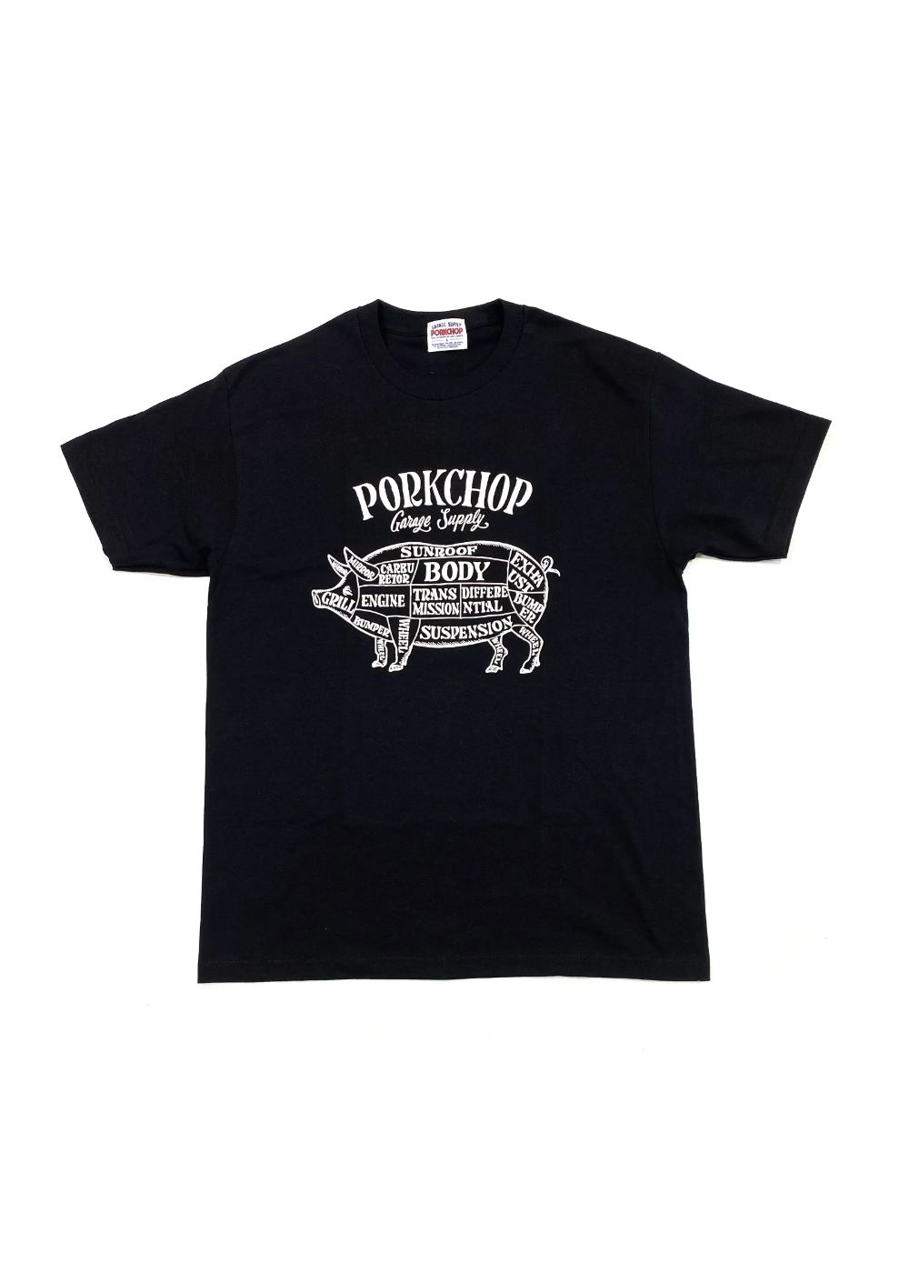 PORK FRONT TEE 25 (BLACK) / ポーク フロント ロゴ Tシャツ