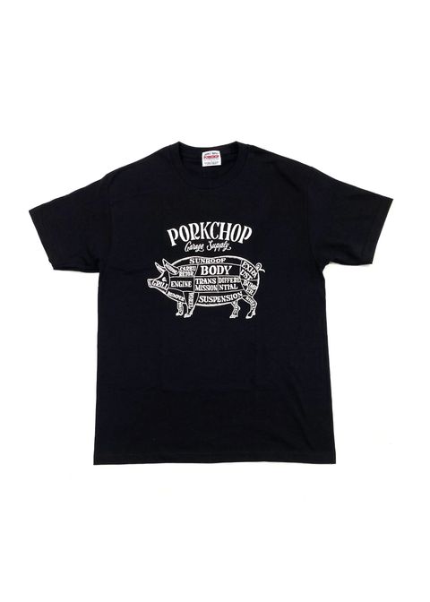 PORK FRONT TEE 25 (BLACK) / ポーク フロント ロゴ Tシャツ