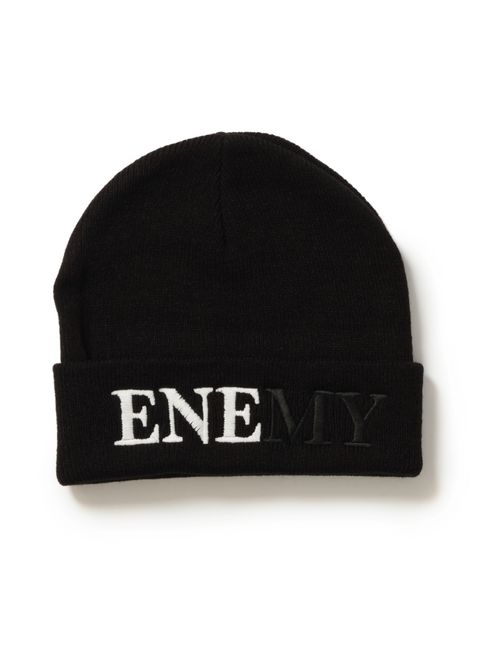 【ラスト1点】ENEMY KNIT CAP (BLACK) / 刺繍 ニットキャップ