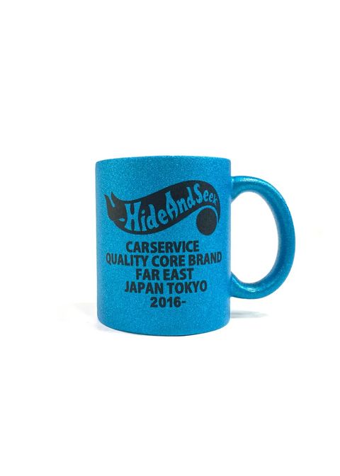 ×CARSERVICE GLITTER MUG CUP (BLUE) / カーサービス コラボ マグカップ