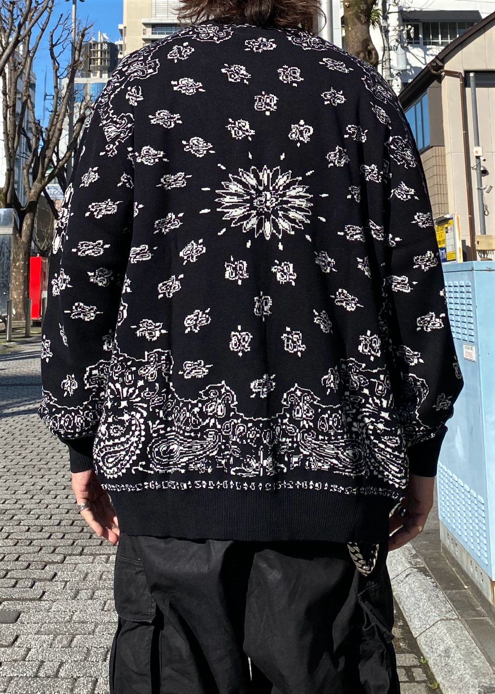 BANDANA CARDIGAN (BLACK) / バンダナ カーディガン