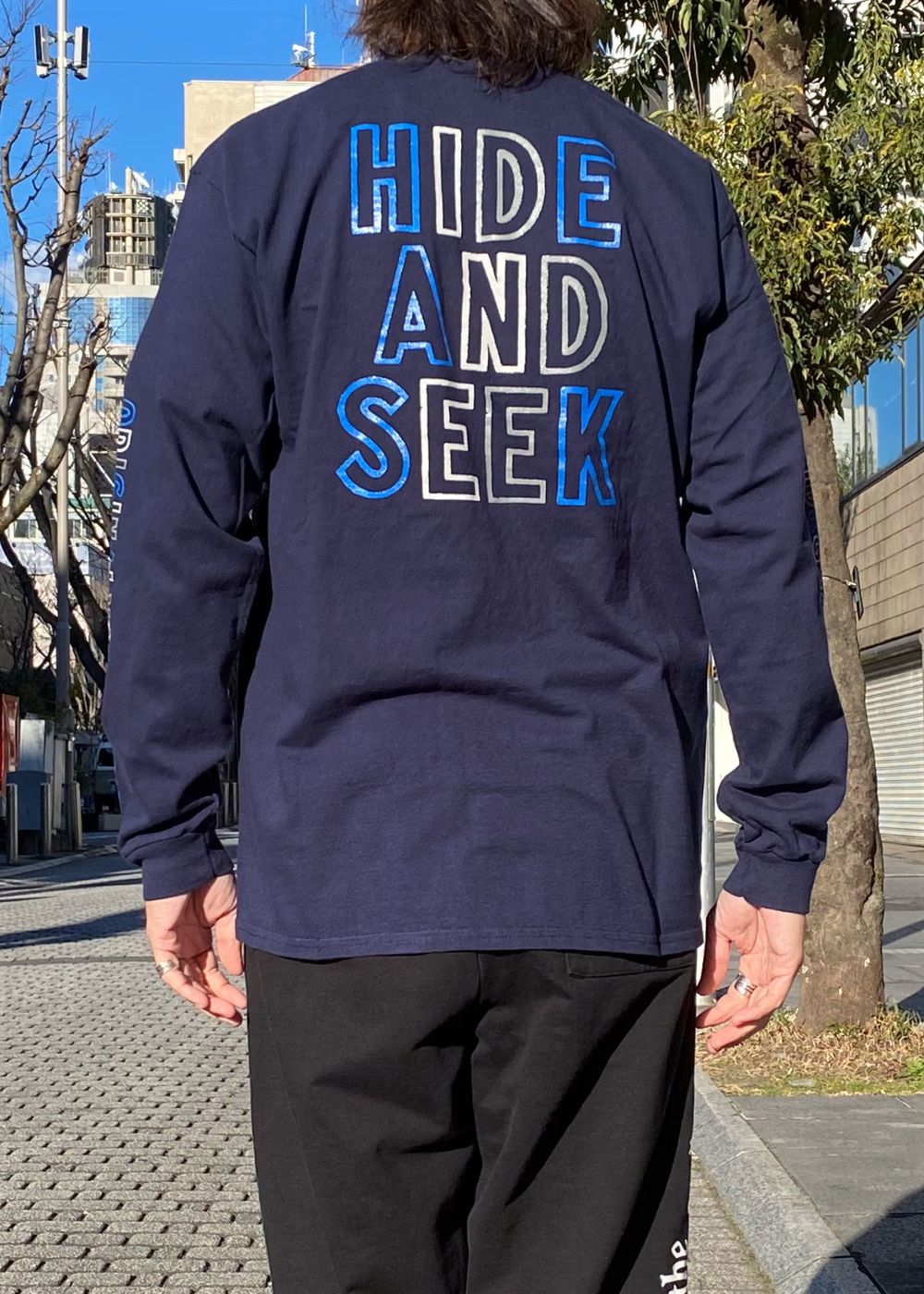 Original H&S L/S Tee (NAVY) / 西浦徹 コラボ ロンT