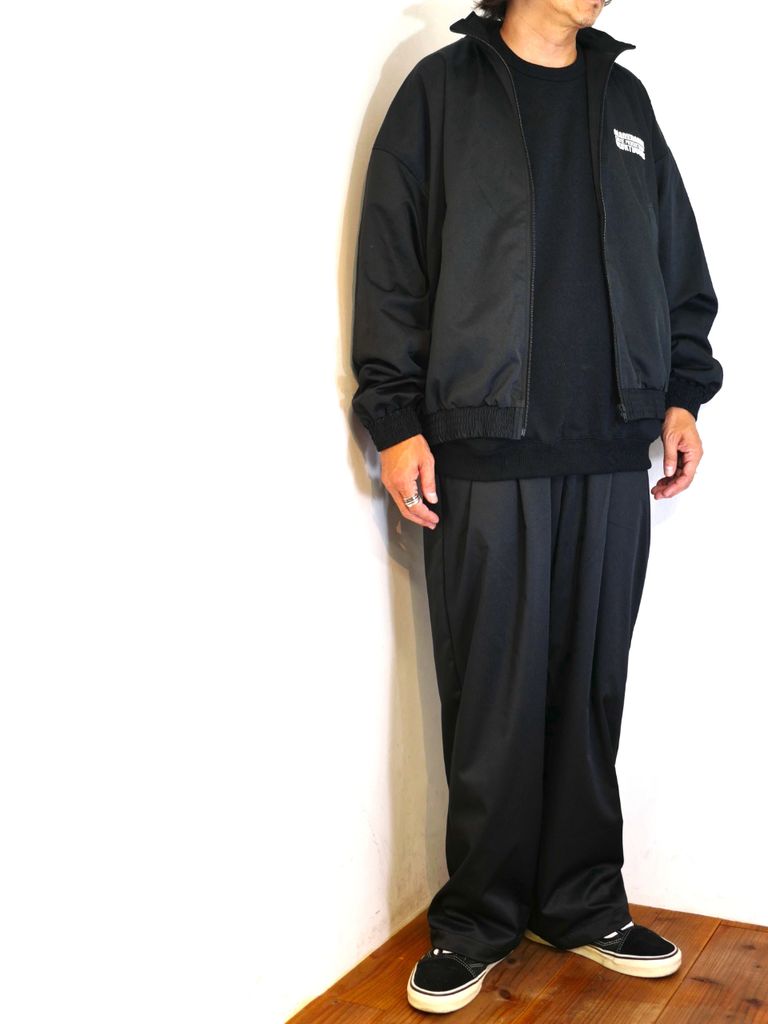 COOTIE PRODUCTIONS - Polyester Twill 2 Tuck Track Pants (BLACK  
