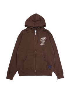 【ラスト1点】ZIP HOODIE (CHOCOLATE) / プリント スウェット ジップ パーカー