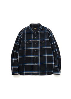 COTTON FLANNEL CHECK SHIRT (BLUE CHECK) / チェック コットン ネルシャツ
