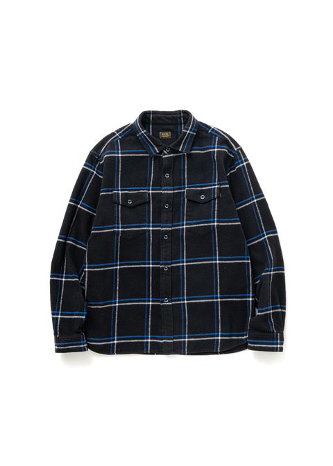 COTTON FLANNEL CHECK SHIRT (BLUE CHECK) / チェック コットン ネルシャツ