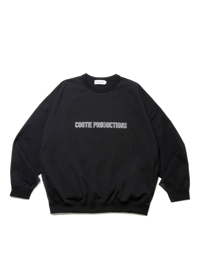 COOTIE PRODUCTIONS - Polyester Ripstop Jersey Crew (BLACK 