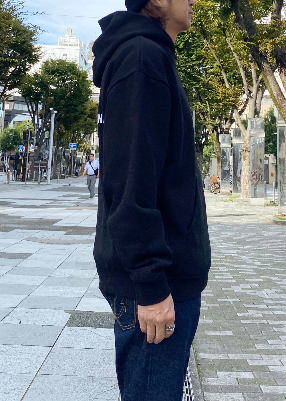 H.A.S Hooded Sweat Shirt (BLACK×GREEN) / ロゴ スウェット パーカー