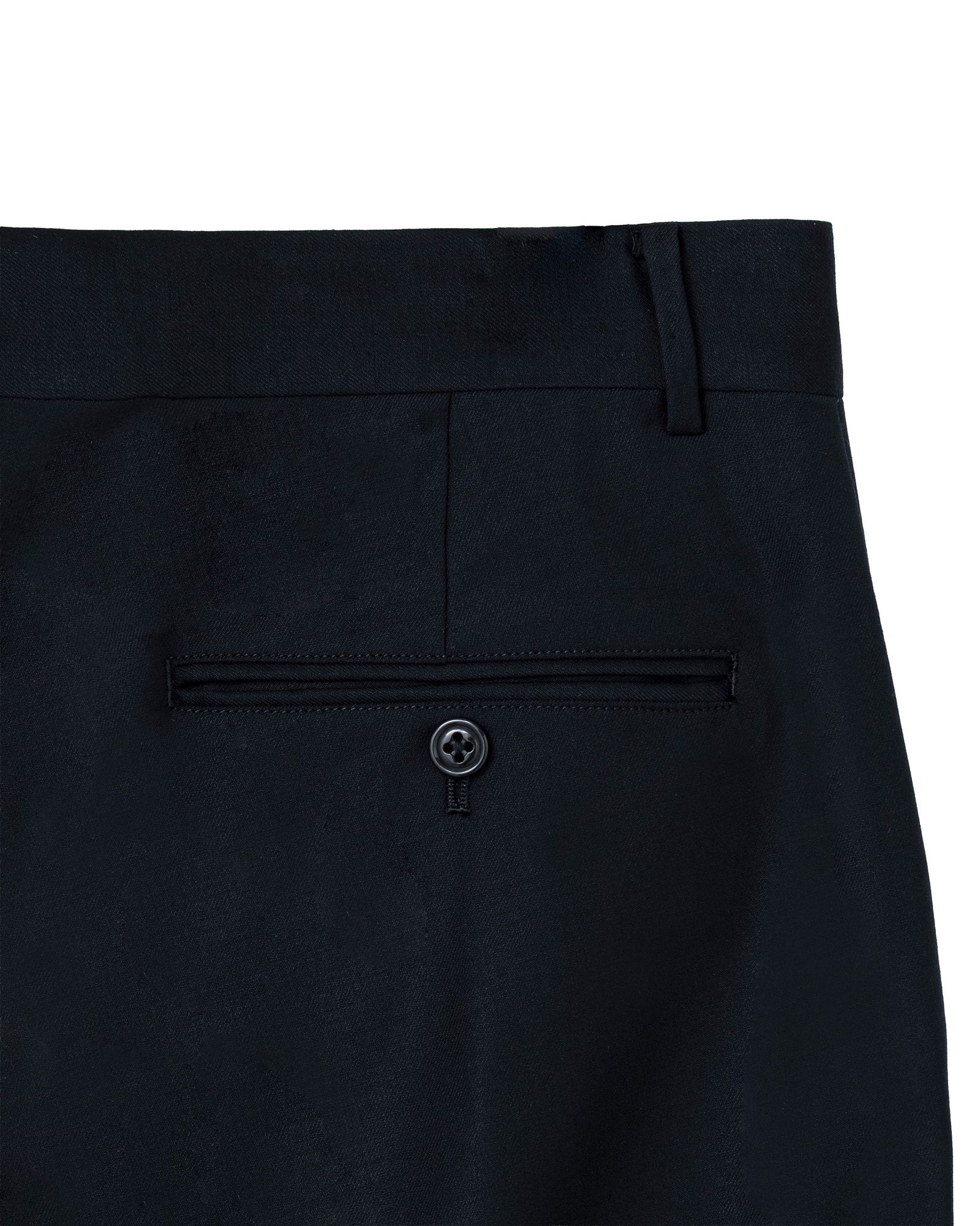 10L WOOL SILK PANTS "THUNDERS" (BLACK) / ウールシルク スラックス