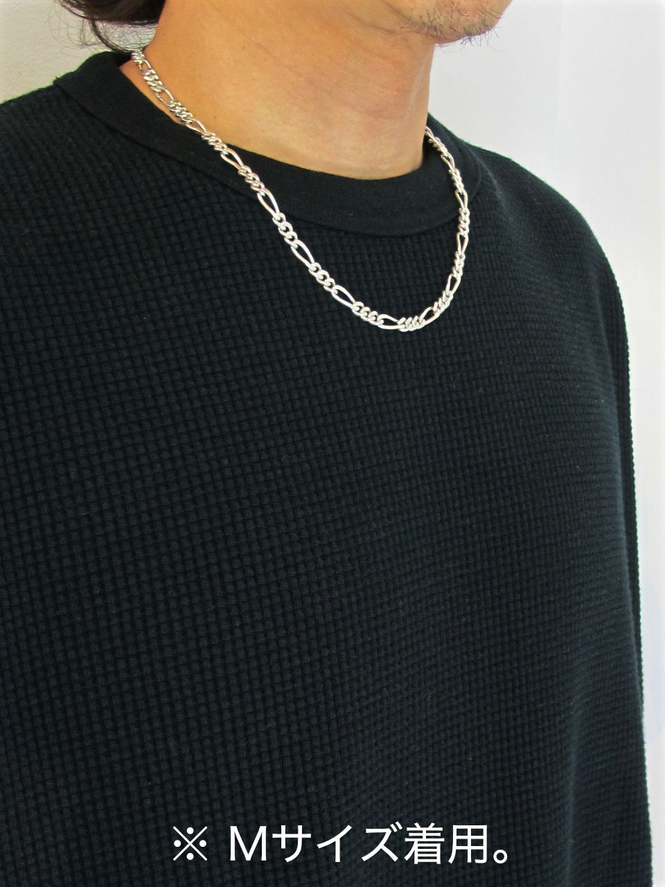FIGARO WIDE CHAIN (SILVER) / フィガロワイドチェーンネックレス - M