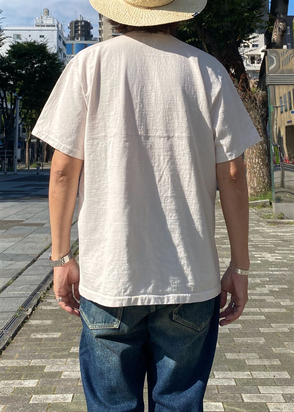 GARMENT DYE SNAKE LOGO TEE ＜BARTHDAY WORKS DESIGN＞ (WHITE) / ×バースデイワークス コラボ Tシャツ