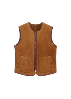Vegan Mouton Vest (BROWN) / ビーガン ムートン ベスト