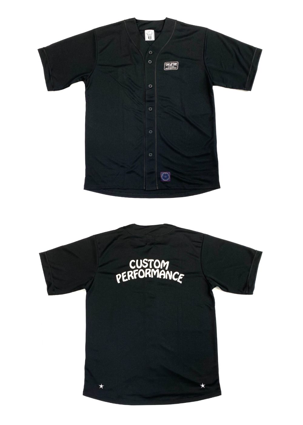 M&M CUSTOM PERFORMANCE - DRY ATHLETIC BASEBALL SHIRT (BLACK×WHITE) / ドライ  アスレチック ベースボールシャツ | LOOPHOLE