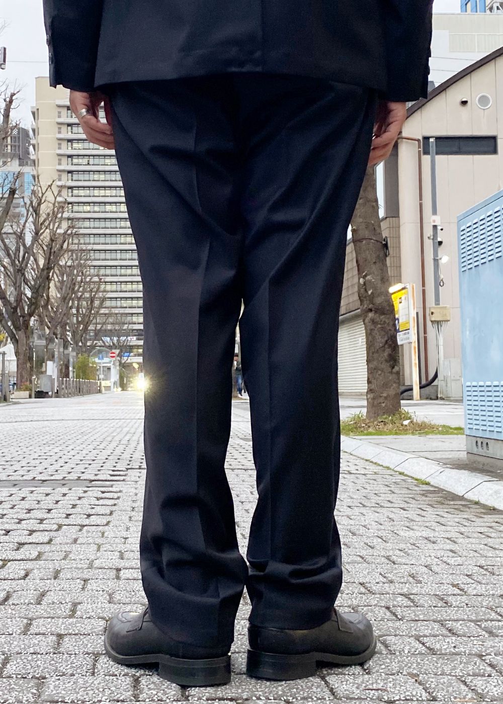 10L WOOL SILK PANTS "THUNDERS" (BLACK) / ウールシルク スラックス