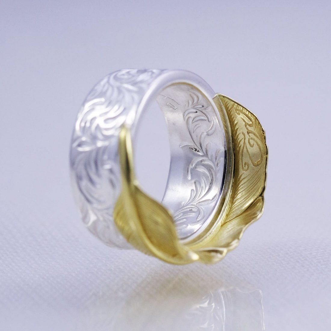 STUDIO T&Y - K18 Feather Ring 1 (GOLD/SILVER) / 18金フェザー 