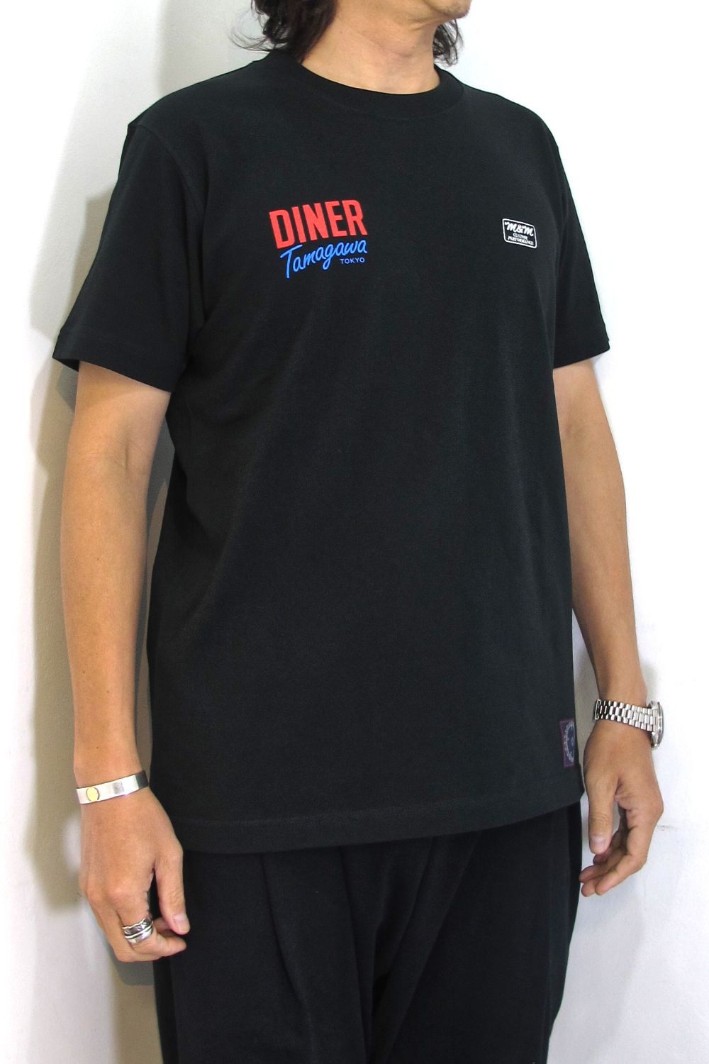 TAMAGAWA DINER M&M PRINT S/S TEE BLK L - Tシャツ/カットソー(半袖