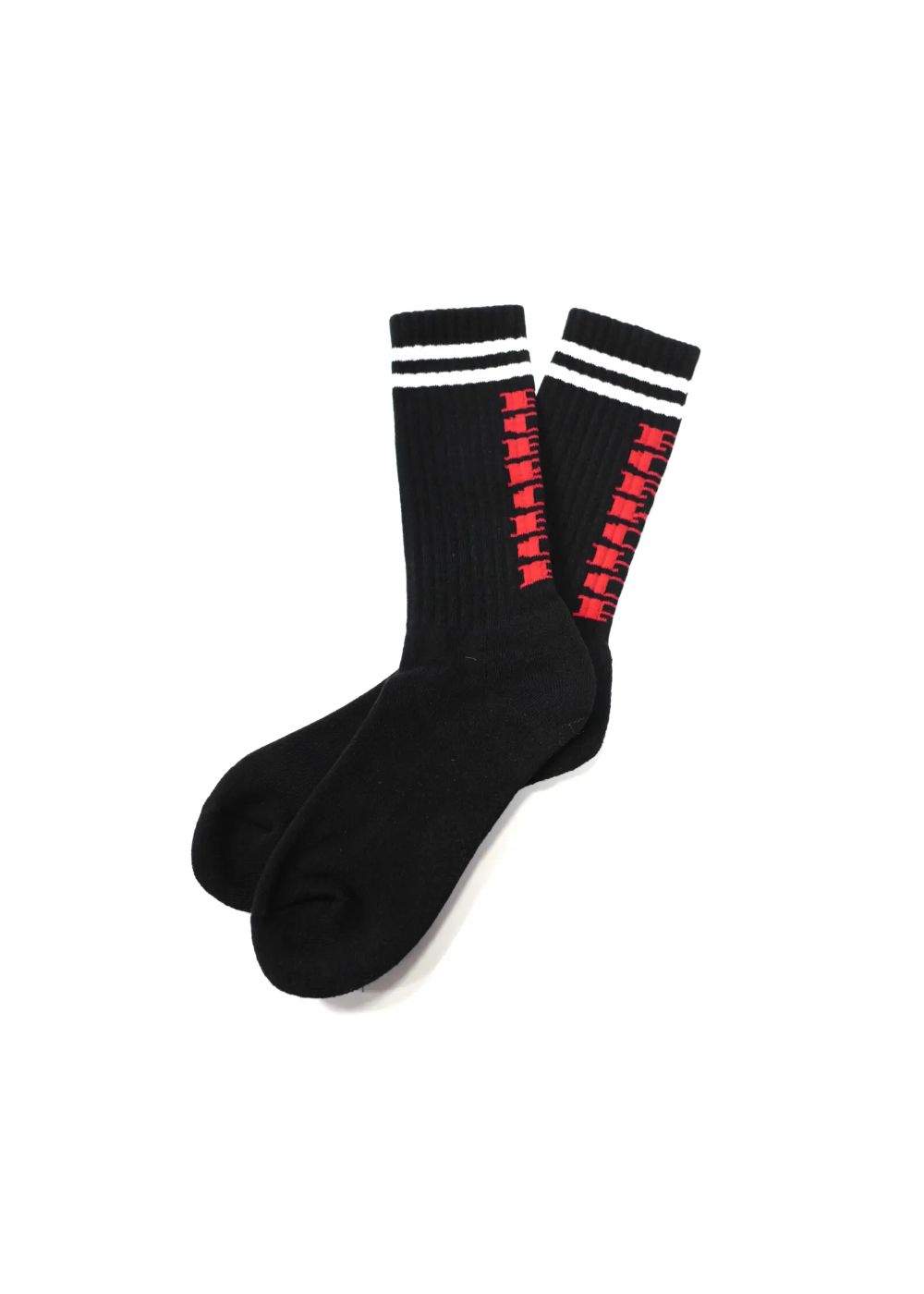 PORK SOX P-22 type-D (BLACK) / ジャガードロゴソックス