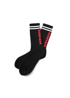 PORK SOX P-22 type-D (BLACK) / ジャガードロゴソックス