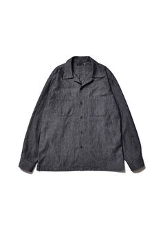 Chambray Open Collar L/S SH (CGR) / シャンブレー オープンカラーシャツ