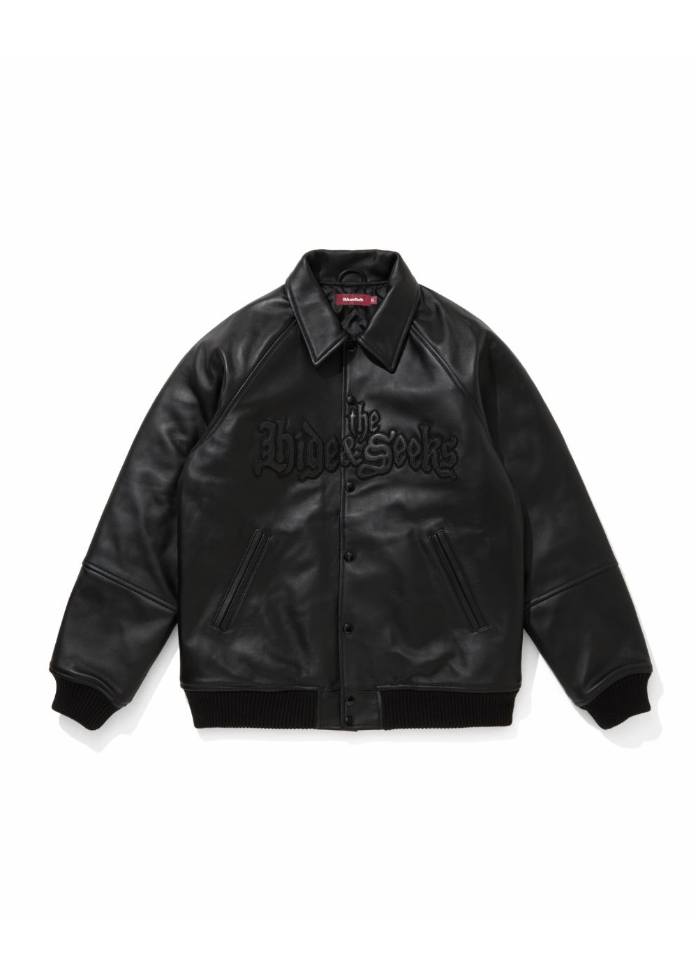 Leather Varsity Jacket (BLACK/BLACK) / 西浦徹 コラボ レザー ジャケット
