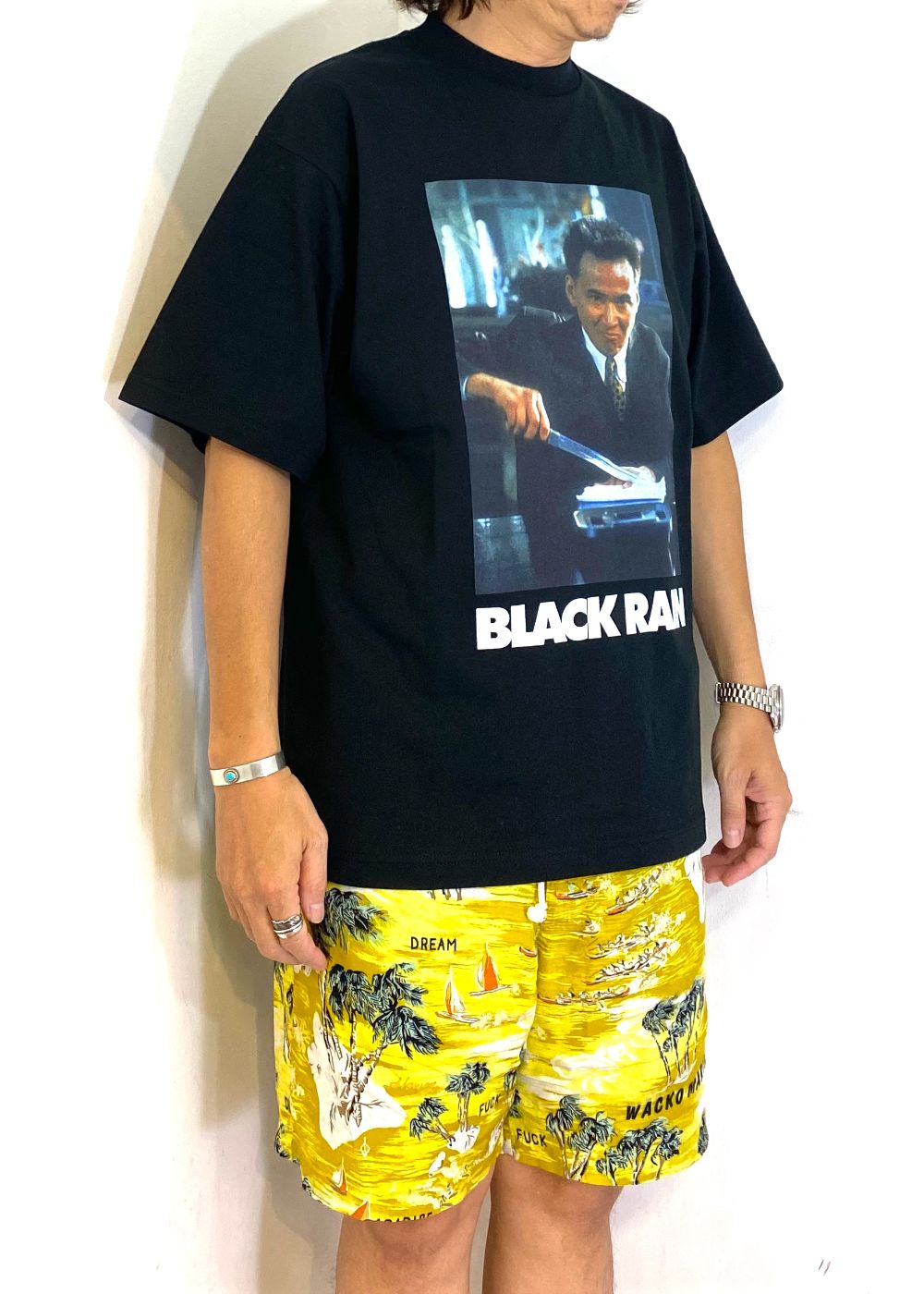 Black rain tee uno (BLACK) / ×ブラックレイン コラボ Tシャツ