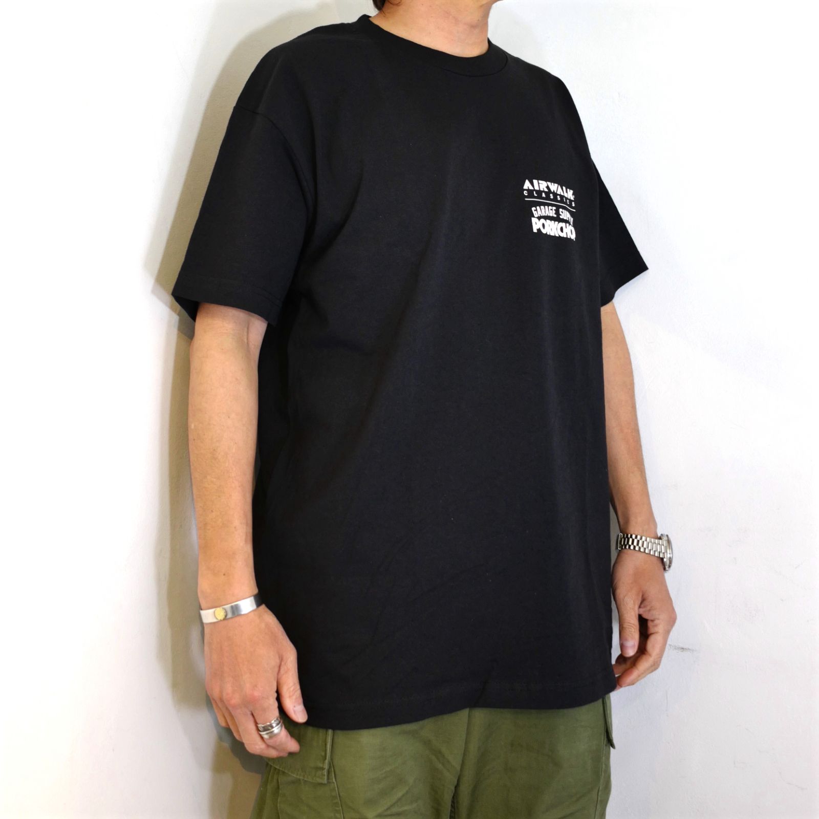 AIR PORK TEE (BLACK) / ×AIRWALK コラボ Tシャツ