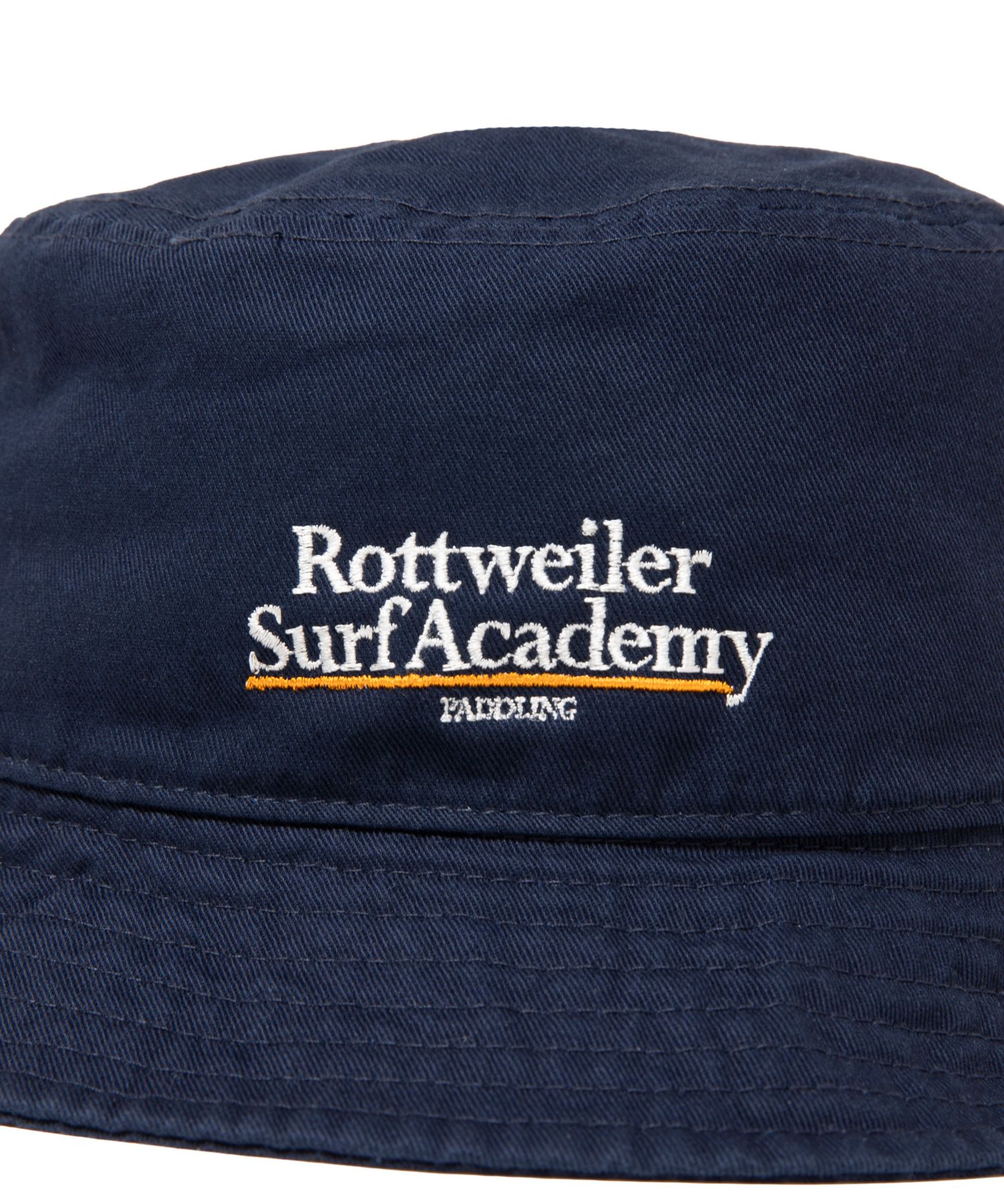 SURF ACADEMY HAT (NAVY) / ロゴ刺繍 バケット ハット。