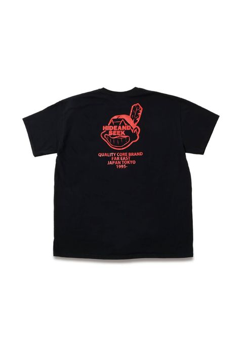 Indian S/S Tee (BLACK) / ロゴ プリントTee
