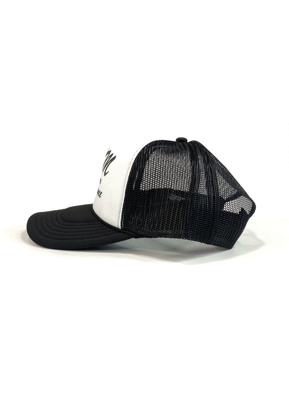 MESH CAP (BLACK/WHITE) / ロゴ プリント メッシュ キャップ