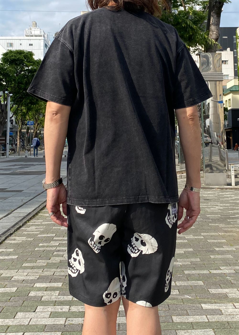 AJE pigment tee (BLACK) / プリント ピグメント Tシャツ