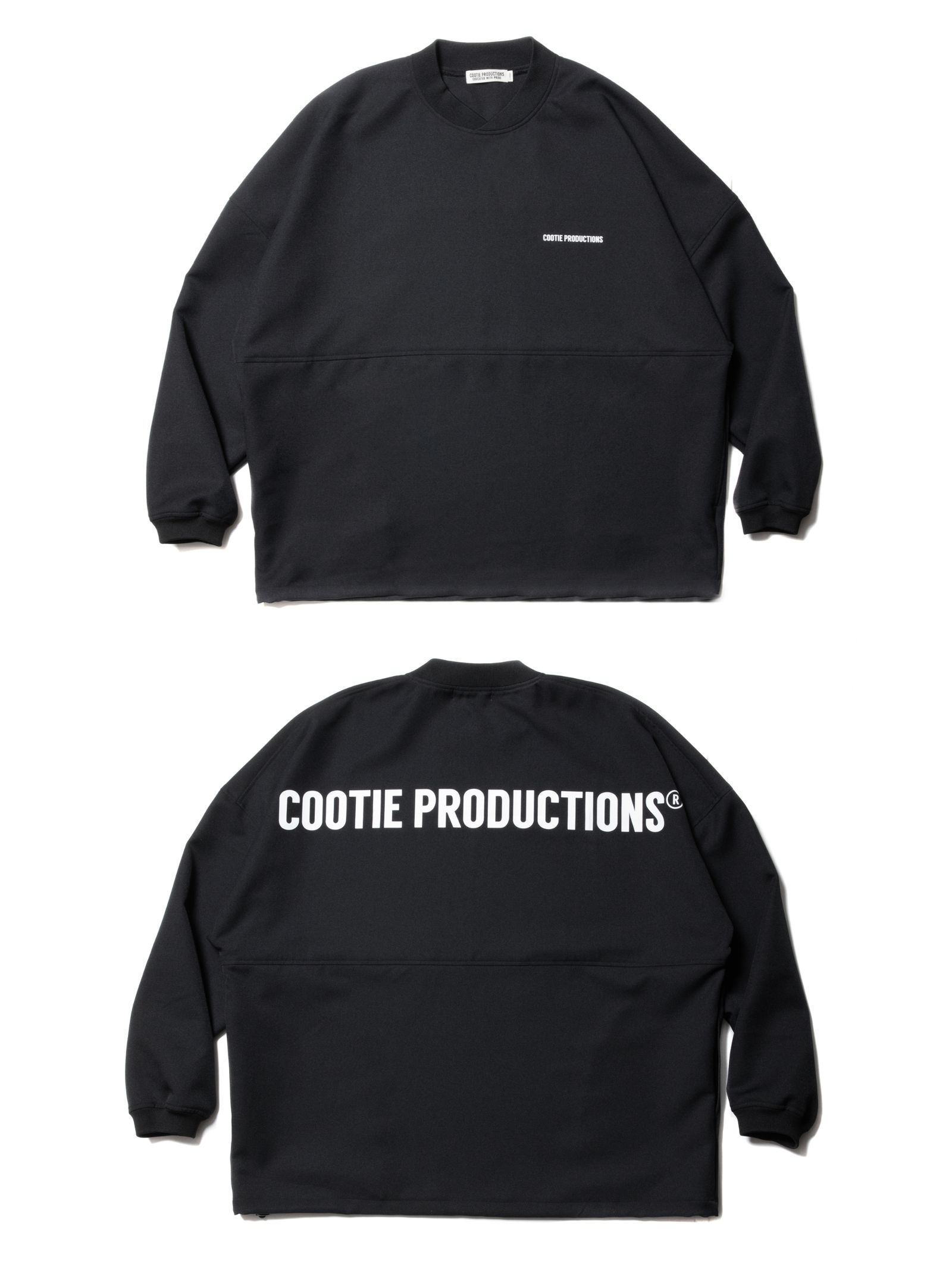 COOTIE PRODUCTIONS - Polyester Twill Football L/S Tee (BLACK