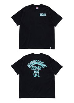S/S POCKET TEE "PHIL" (BLACK) / ロゴ プリント ポケット Tシャツ