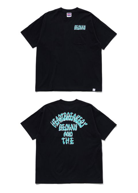 S/S POCKET TEE "PHIL" (BLACK) / ロゴ プリント ポケット Tシャツ
