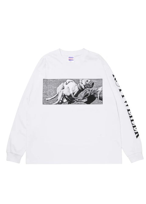 DOGRACE LS TEE (WHITE) / フォト プリント ロング スリーブ Tシャツ