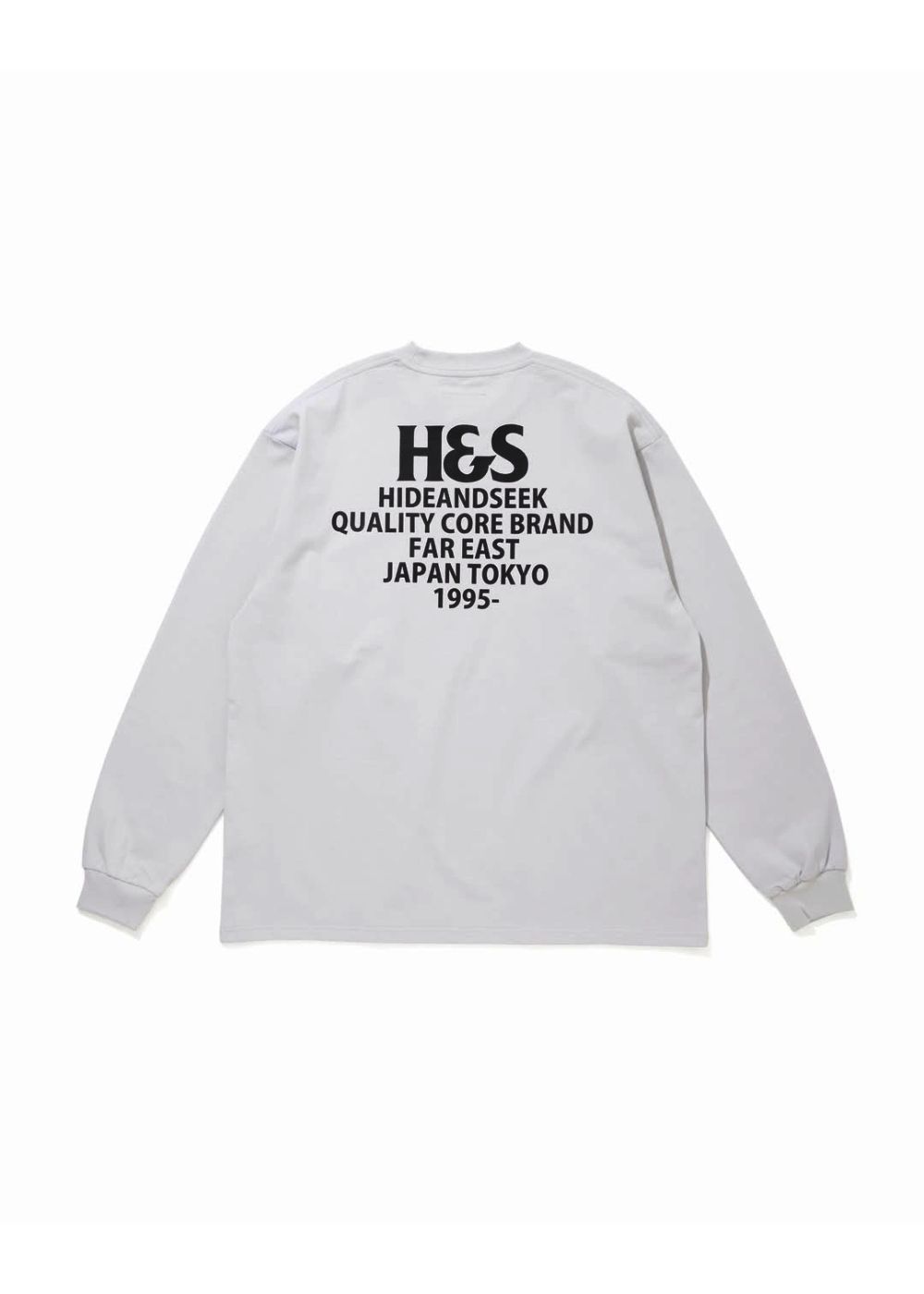 H&S L/S Tee (LIGHT GRAY) / オリジナル ロゴ プリント ロング スリーブ Tシャツ