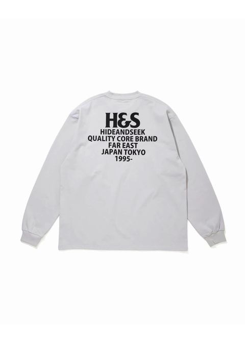 H&S L/S Tee (LIGHT GRAY) / オリジナル ロゴ プリント ロング スリーブ Tシャツ