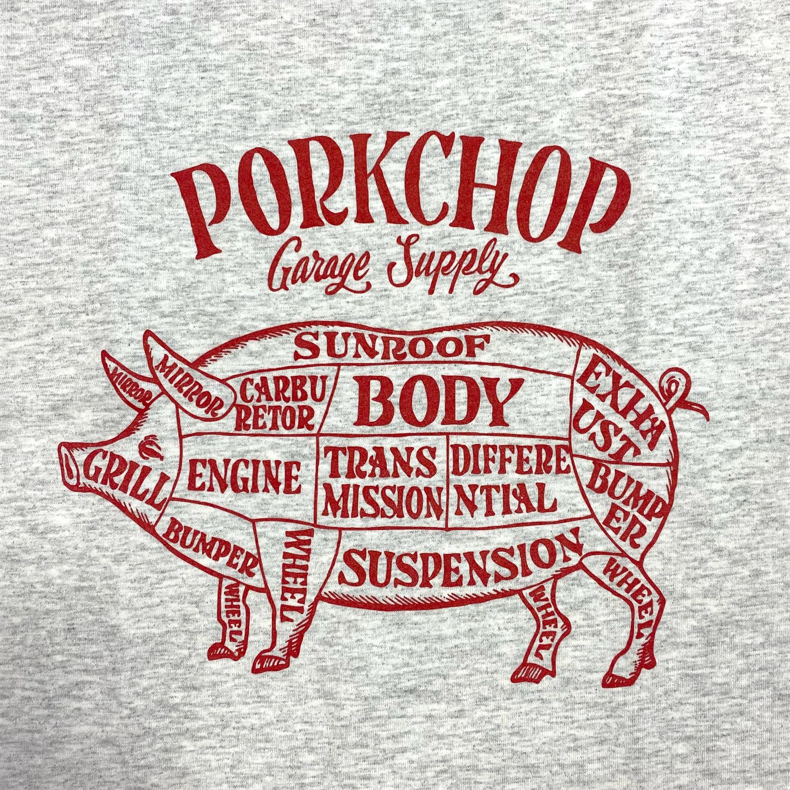 PORK FRONT TEE 25 (ASH) / ポーク フロント ロゴ Tシャツ
