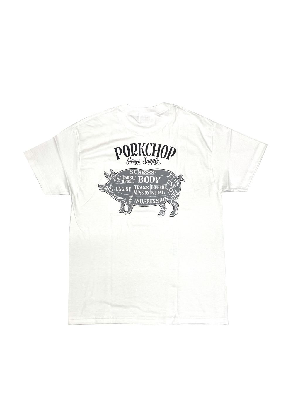 PORK BACK TEE (WHITE) / ポークバック ロゴ Tシャツ
