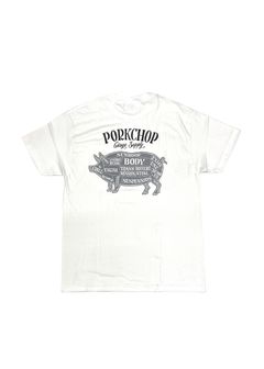 PORK BACK TEE (WHITE) / ポークバック ロゴ Tシャツ