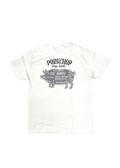 PORK BACK TEE (WHITE) / ポークバック ロゴ Tシャツ