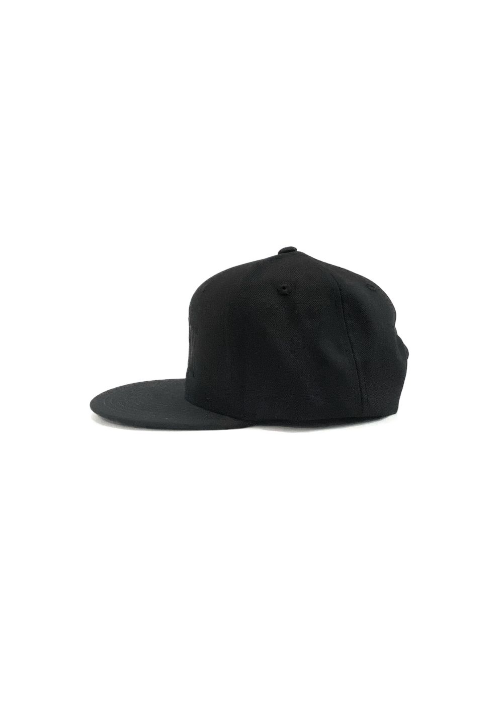 College Baseball CAP (BLACK×BLACK) / 刺繍ロゴ ベースボールキャップ