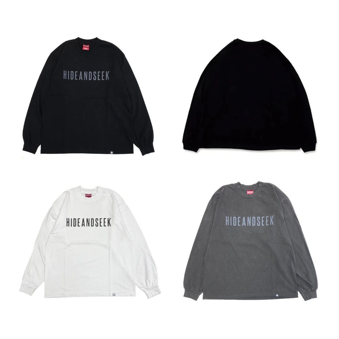 HIDE AND SEEK 新作販売告知 / シンプルロゴをルーズシルエットに