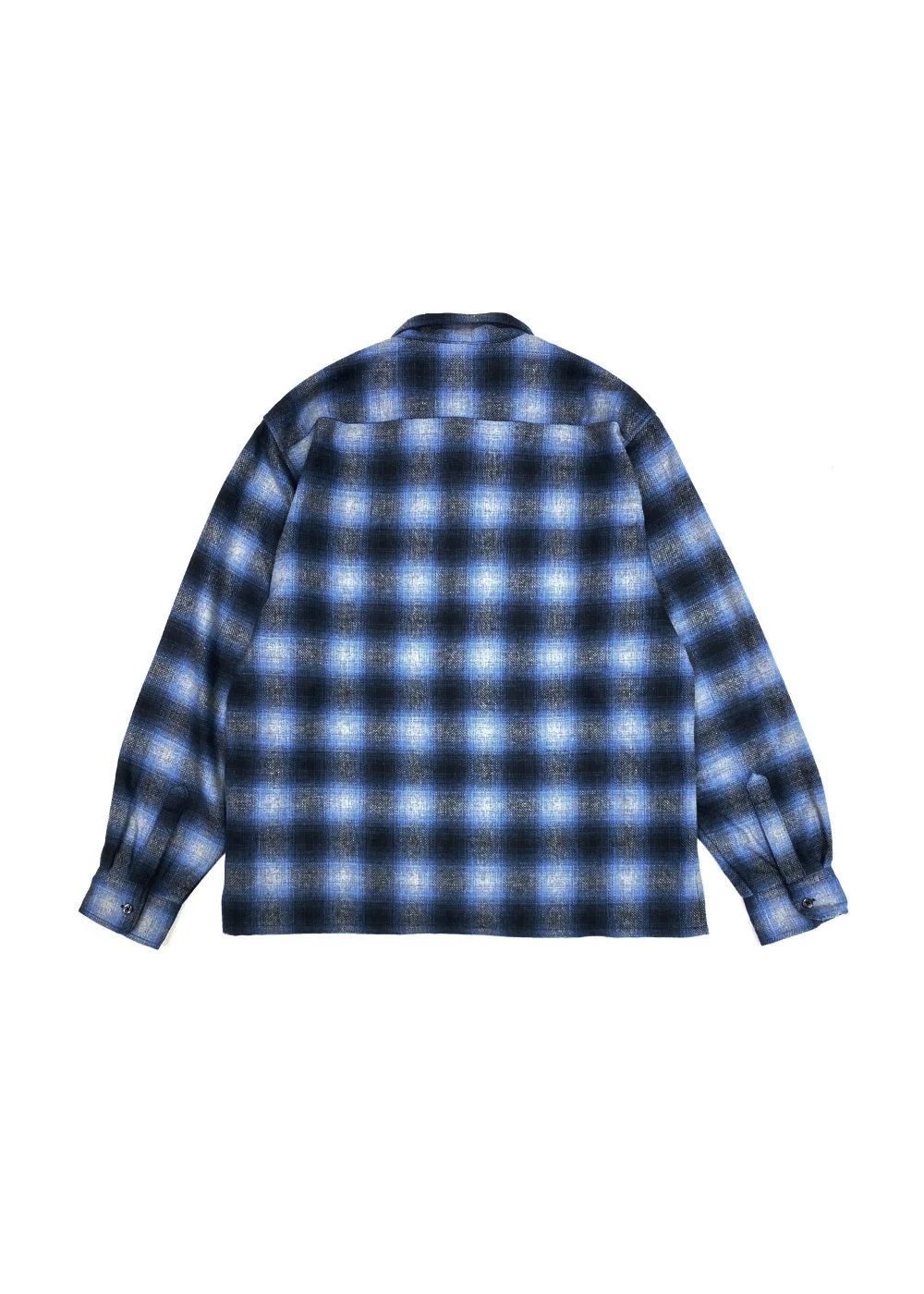 Wool Ombre Check L/S Shirt (BLUE) / ウール オンブレチェック シャツ