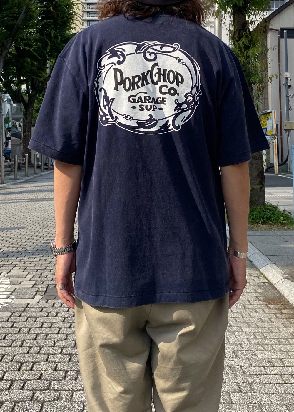 F LEAF LOGO TEE (FADE NAVY) / リーフ ロゴ Tシャツ