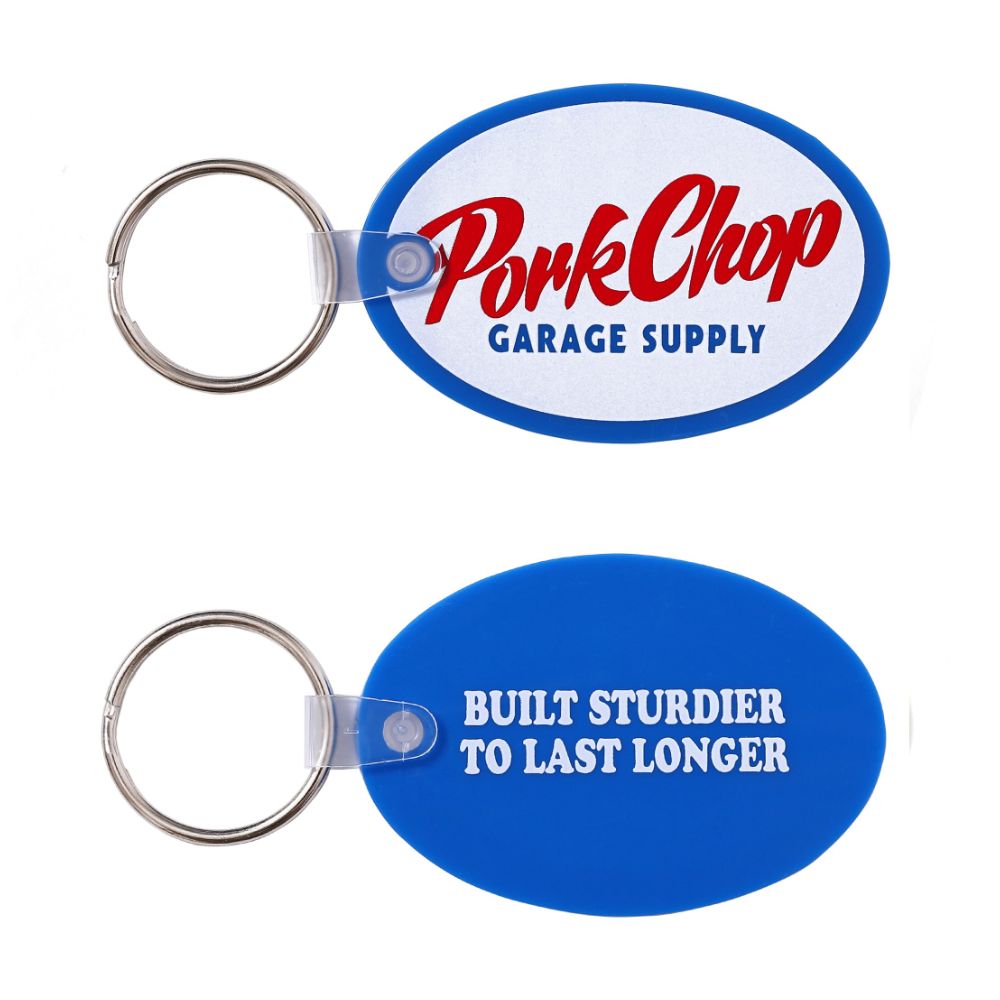 PORKCHOP GARAGE SUPPLY - KEY TAG (OVAL SCRIPT) / ラバー