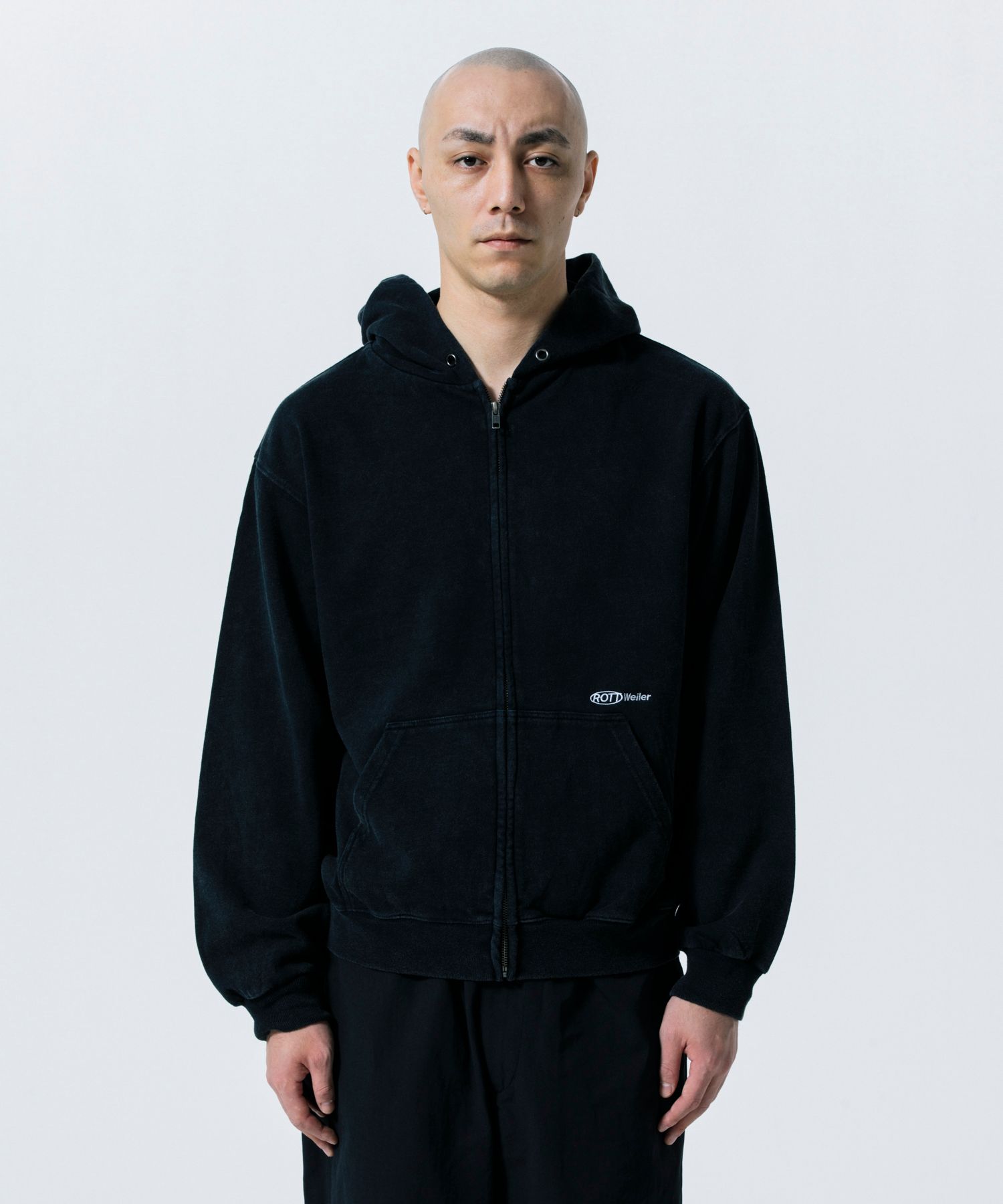 RW ZIP HOODIE (BLACK) / ピグメント スウェット
